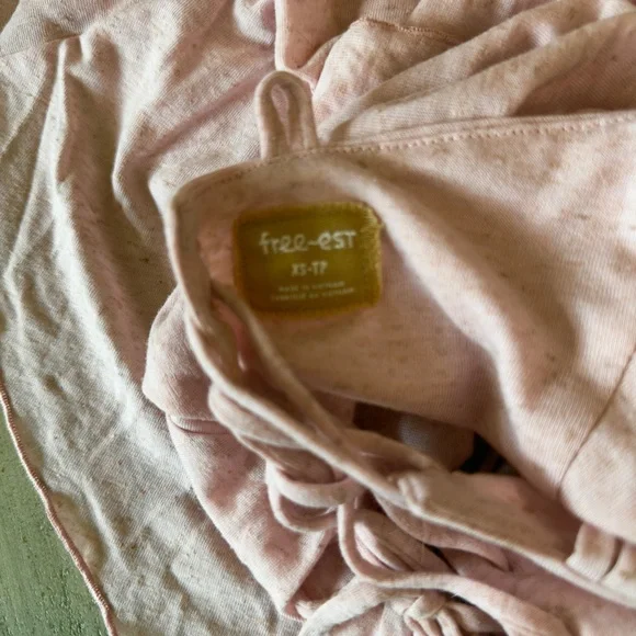 NWT Free People Star Gaze Mini Dress XS Pink Chalk • Tiered Ruffle Hem - Picture 5 of 5